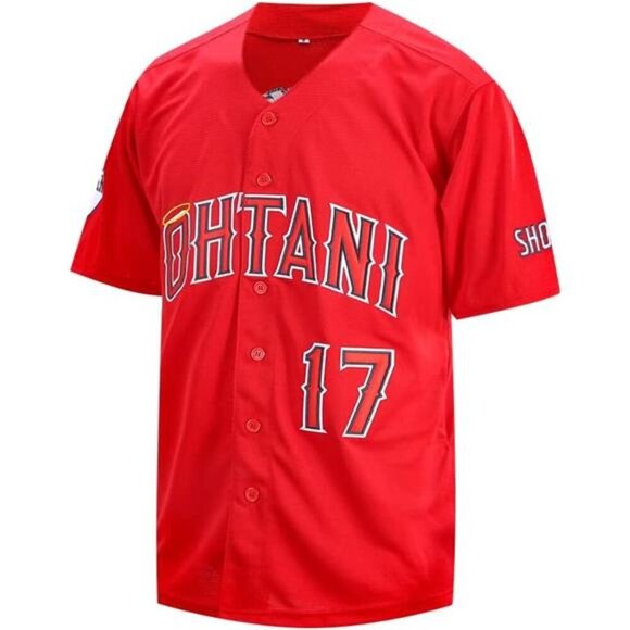 Men's Ohtani Baseball Jersey 17# Shotime Hipster Hip Hop Shirts Stitched - Picture 4 of 7